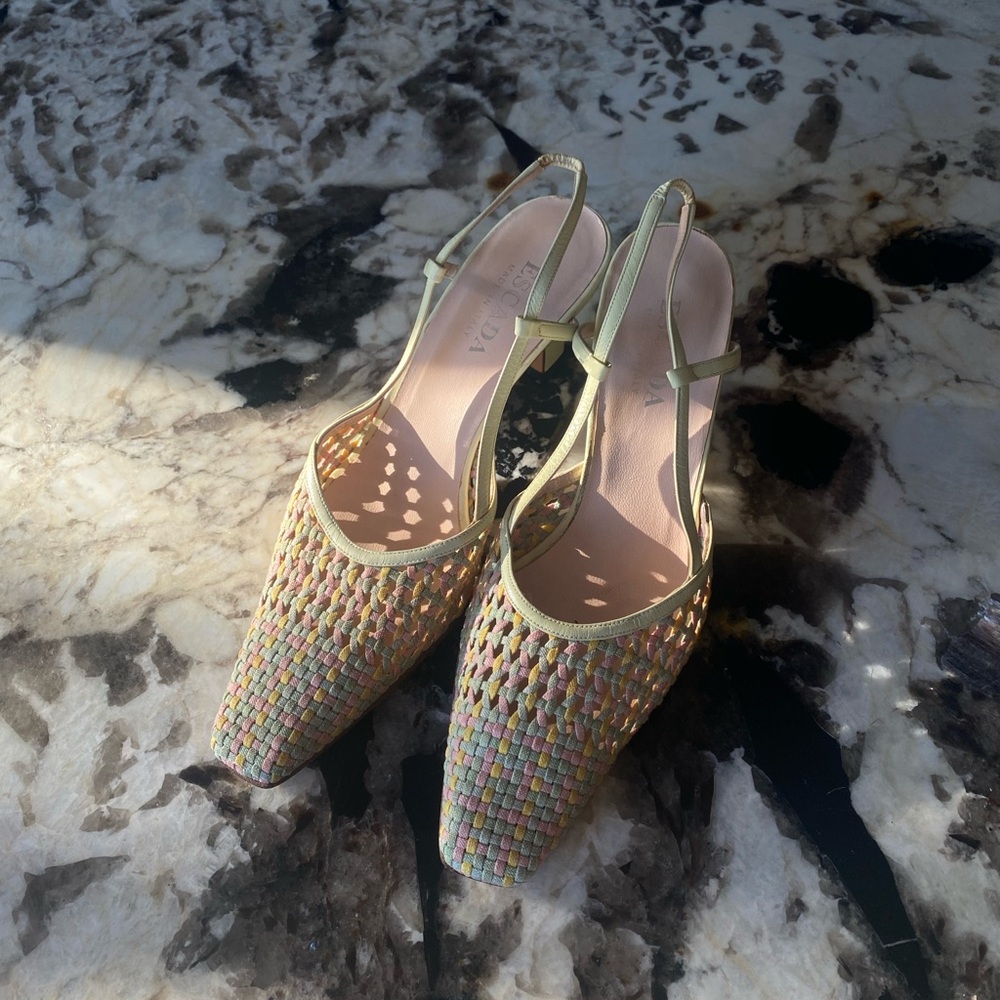 Escada Woven Slingback Women Shoes.